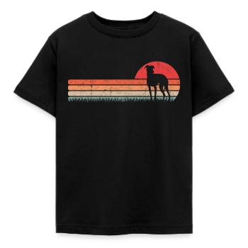 Whippet Retro Windhund Vintage Sighthound - Kinder T-Shirt - Schwarz - Vorne - AI Model Kid Female (0cm)