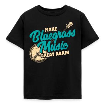 Bluegrass Banjo Guitar - Kids' T-Shirt - black - Front - AI Model Kid Female (0cm)