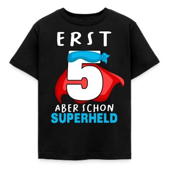 5. Geburtstag Superheld 5 Jahre Superkraft - Kinder T-Shirt - Schwarz - Vorne - AI Model Kid Female (0cm)