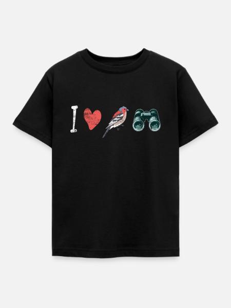 Vögel Beobachten Vogelbeobachter - Kinder T-Shirt - Schwarz