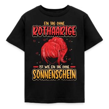 Rothaarig Rote Haare Lustig Friseur Geschenk - Kinder T-Shirt - Schwarz - Vorne - AI Model Kid Female (0cm)