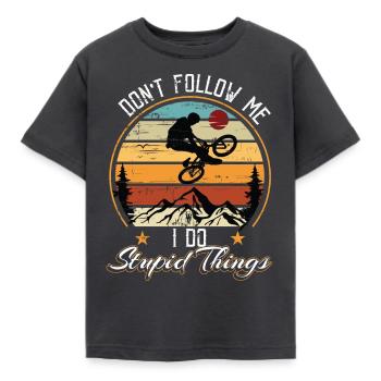 Dont follow me i do stupid things - T-shirt Enfant - charbon - Devant - AI Model Kid Female (0cm)