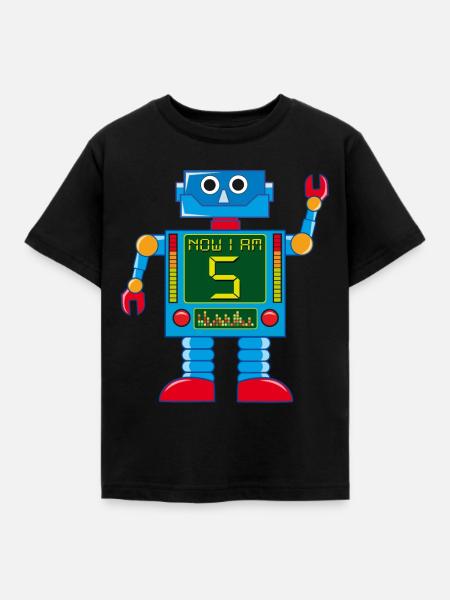 Robot 5 ans 5 ans - T-shirt Enfant - noir