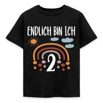 2. Geburtstag Endlich ich bin 2 Geburtstagsdesign - Kinder T-Shirt - Schwarz - Vorne - AI Model Kid Female (0cm)