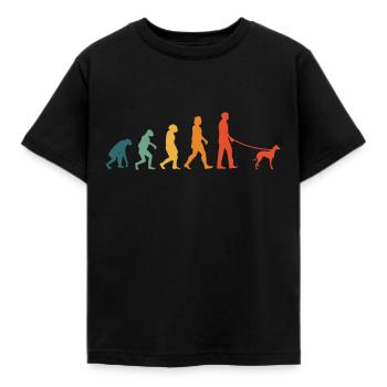 Whippet Evoluition Retro Windhund Sighthound - Kinder T-Shirt - Schwarz - Vorne - AI Model Kid Female (0cm)
