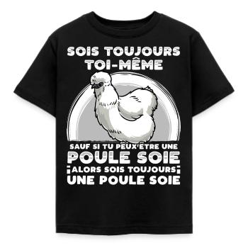 Poule Soie - T-shirt Enfant - noir - Devant - AI Model Kid Female (0cm)
