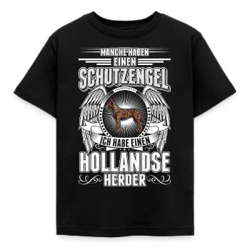 Hollandse Herder Schutzengel Herdershond - Kinder T-Shirt - Schwarz - Vorne - AI Model Kid Female (0cm)