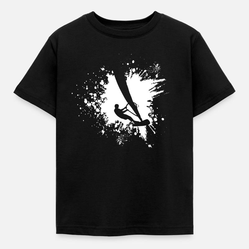 Windsurfer - Kinder T-Shirt - Schwarz