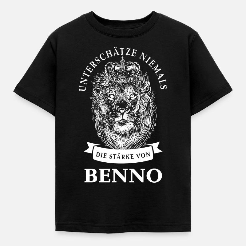 Benno Geschenk Name Löwe - Kinder T-Shirt - Schwarz