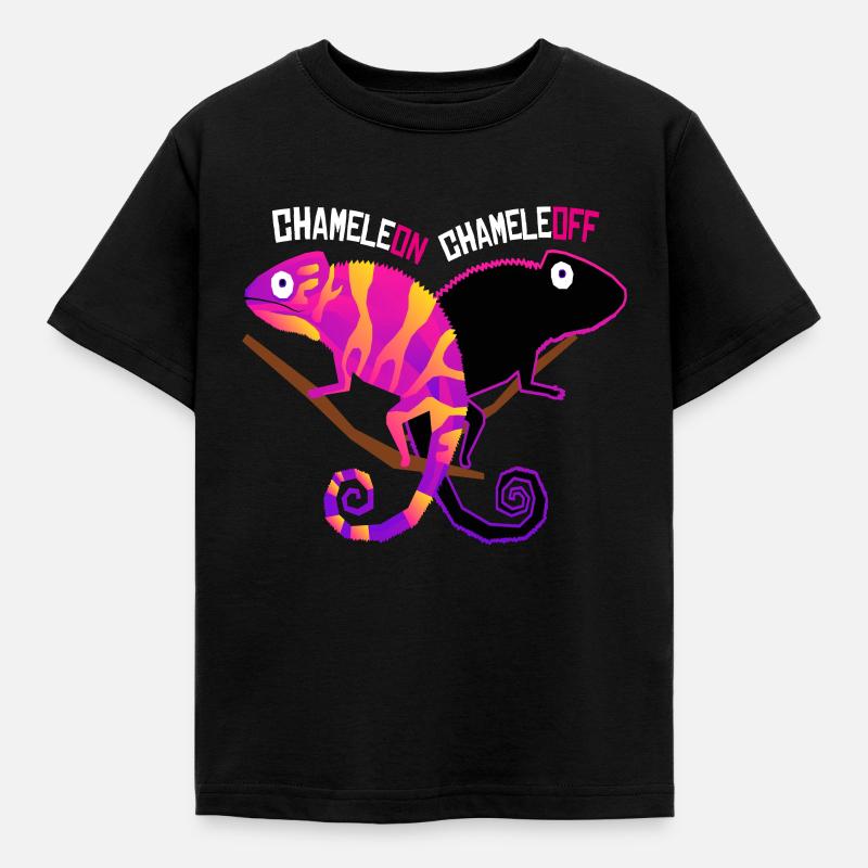 Chameleon Chameleoff Reptile Lizard - Kids' T-Shirt - black