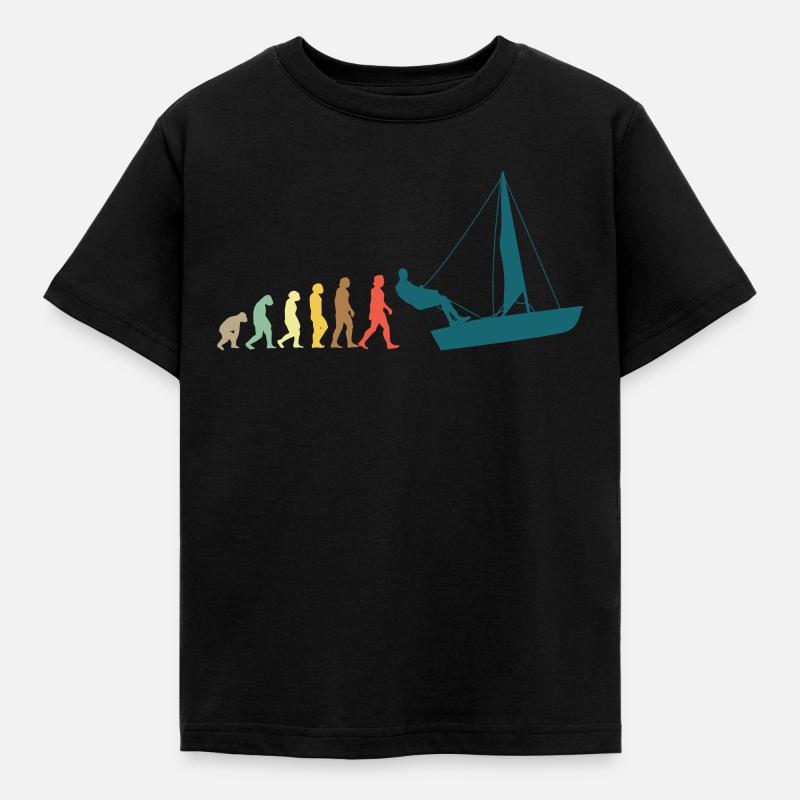 Sailing Sailboat Evolution - Kids' T-Shirt - black