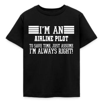 Airline pilot Gift, I'm An Airline pilot To Save - Kids' T-Shirt - black - Front - AI Model Kid Female (0cm)