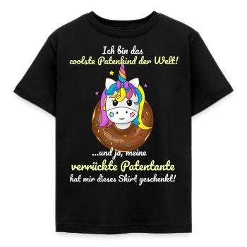 Patentante Patenkind Geschenkidee - Kinder T-Shirt - Schwarz - Vorne - AI Model Kid Female (0cm)