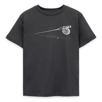 Pêcheurs à mouches Canne à mouches - T-shirt Enfant - charbon - Devant - AI Model Kid Female (0cm)