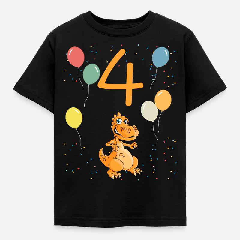 4. Geburtstag Kindergeburtstag 4 Jahre - Kinder T-Shirt - Schwarz