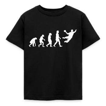 Handballer Evolution Handball Handballteam - Kinder T-Shirt - Schwarz - Vorne - AI Model Kid Female (0cm)