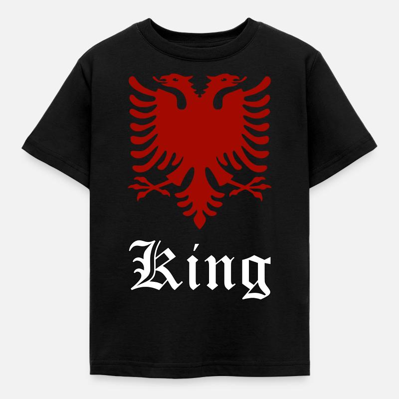 Albania Man Eagle Logo Gift - Kids' T-Shirt - black