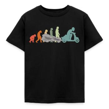 Motorroller Mofa Moped Scooter-Fahrer Evolution - Kinder T-Shirt - Schwarz - Vorne - AI Model Kid Female (0cm)