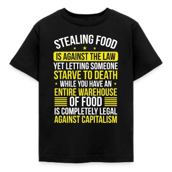 Stop Capitalism World Hunger Corrupt Socialism - Kids' T-Shirt - black - Front - AI Model Kid Female (0cm)