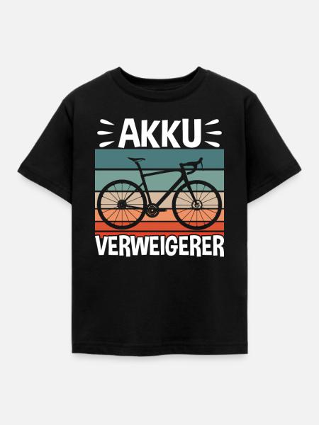 Fahrrad Akku Verweigerer - Kinder T-Shirt - Schwarz
