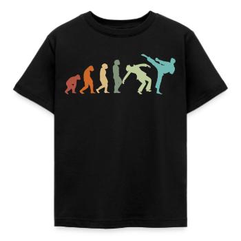Karate Taekwondo Aikido Ju-Jutsu Kung-Fu Evolution - Kinder T-Shirt - Schwarz - Vorne - AI Model Kid Female (0cm)