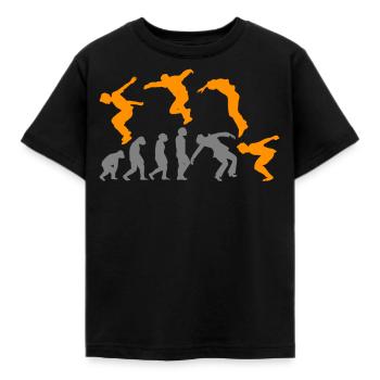 Parkour Parkour Runner Obstacle Parkour Evolution - Kids' T-Shirt - black - Front - AI Model Kid Female (0cm)