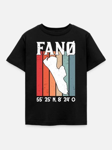 Fanö Koordinaten Dänemark Urlaub Fanø - Kinder T-Shirt - Schwarz