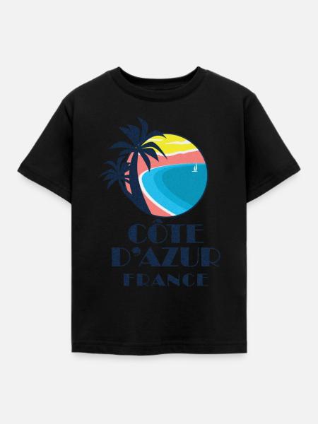 Cote D'azur - Frankreich - Kinder T-Shirt - Schwarz