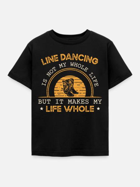 Line Dancing Linedance - Kinder T-Shirt - Schwarz