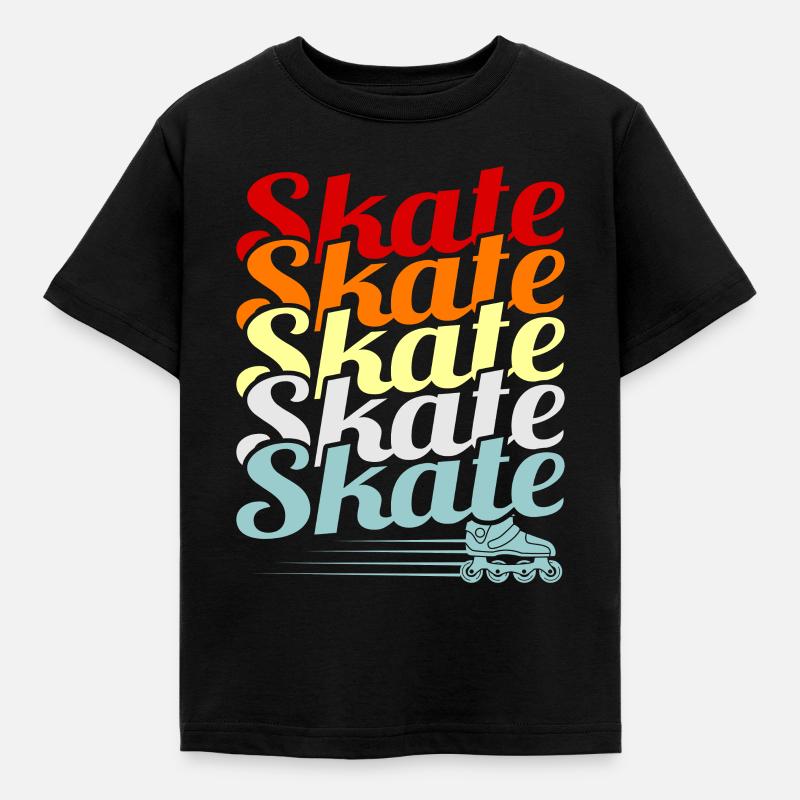 Inline skating - Kids' T-Shirt - black