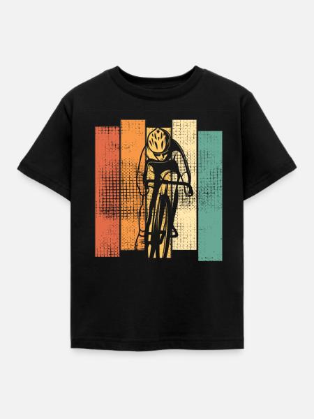 Road Bike Bike Retro Cycling - Kids' T-Shirt - black