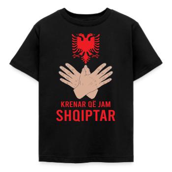 Albanien Kosovo Adler Albanische Flagge - Kinder T-Shirt - Schwarz - Vorne - AI Model Kid Female (0cm)
