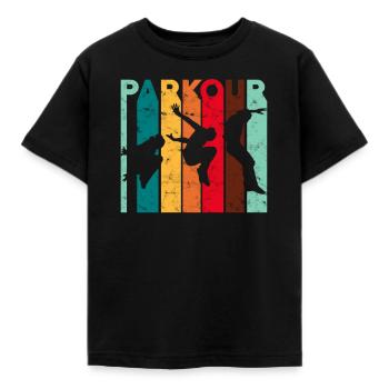 Freerunner Stuntman Parkour - Kinder T-Shirt - Schwarz - Vorne - AI Model Kid Female (0cm)