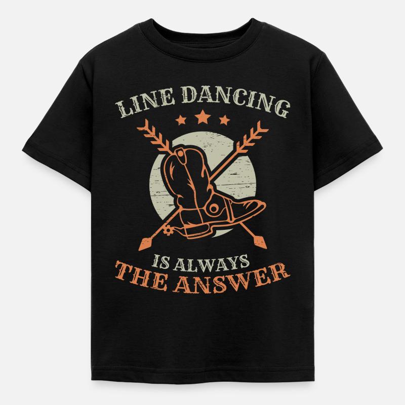 Line Dancing Linedance Line Dance - Kids' T-Shirt - black