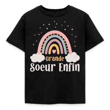 Vieille Sœur Grande Sœur - T-shirt Enfant - noir - Devant - AI Model Kid Female (0cm)