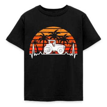 Machines agricoles Mécanicien Evolution Tracteur - T-shirt Enfant - noir - Devant - AI Model Kid Female (0cm)