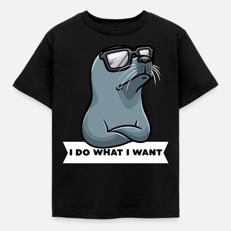 Phoque têtu Phoque de chien Phoque - T-shirt Enfant - noir