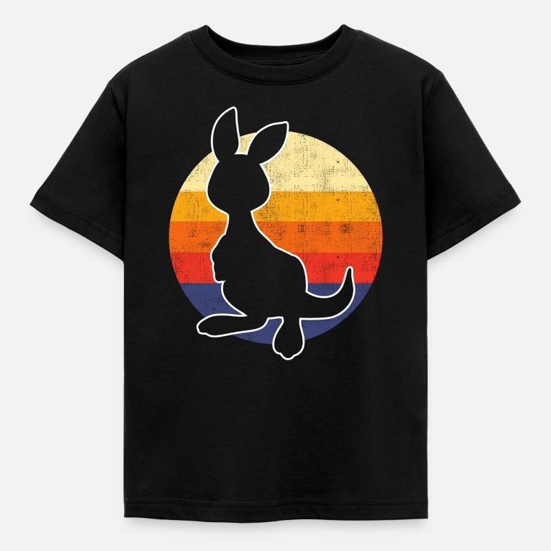 Australien Kangaroo Retro - Kinder T-Shirt - Schwarz