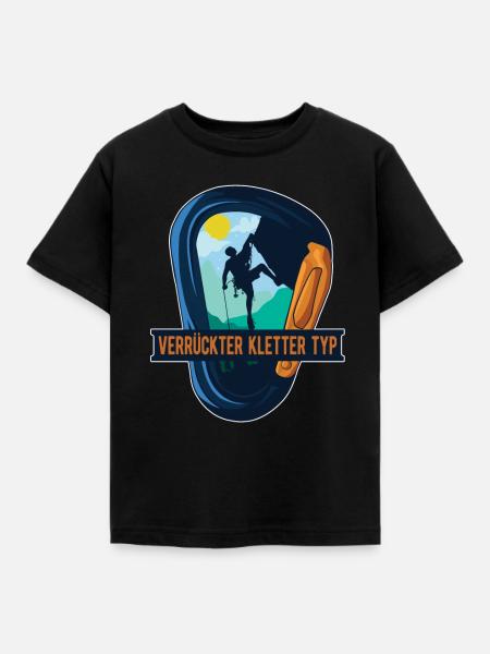 Klettern Bergsport Kletterer - Kinder T-Shirt - Schwarz