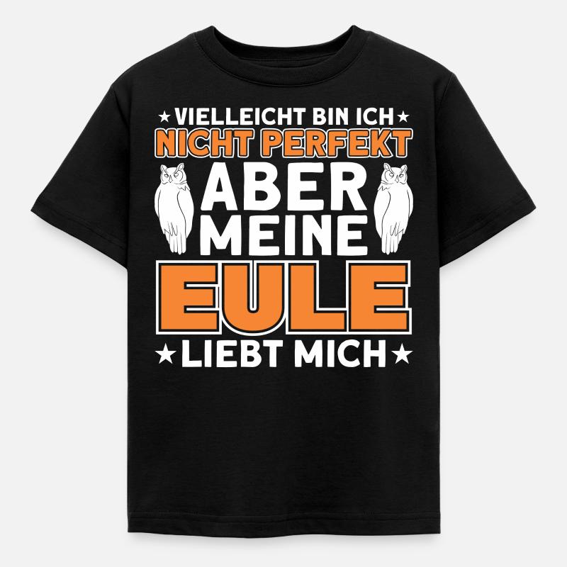 Eulen Liebhaber Eulen Eule Geschenk - Kinder T-Shirt - Schwarz