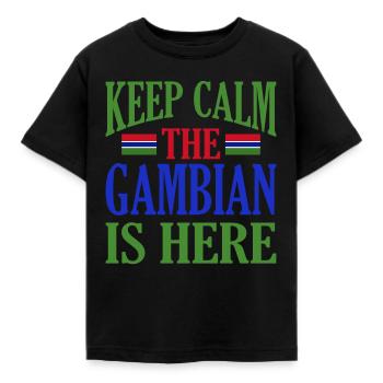 Gambia - Kinder T-Shirt - Schwarz - Vorne - AI Model Kid Female (0cm)