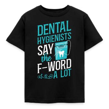 Dental Hygienist Floss Dental - Kids' T-Shirt - black - Front - AI Model Kid Female (0cm)