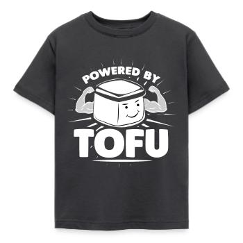 Propulsé par le tofu, végétarien au soja durable - T-shirt Enfant - charbon - Devant - AI Model Kid Female (0cm)
