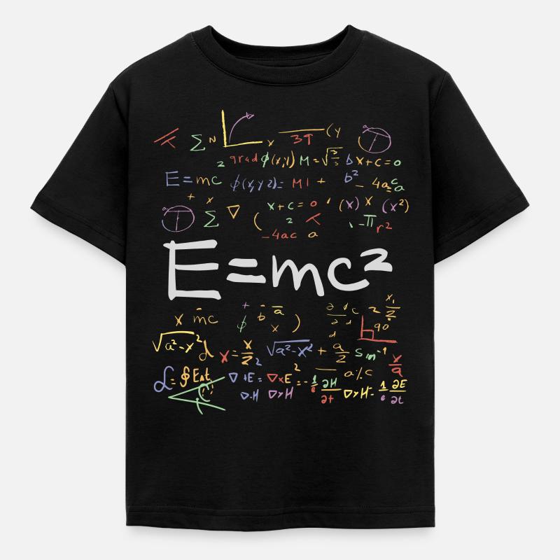 Physics and Math Formulas EMC2 - Kids' T-Shirt - black