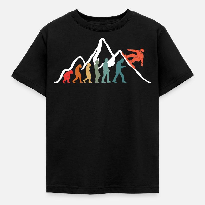 Snowboard Snowboarding Evolution Snowboarder - T-shirt Enfant - noir