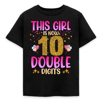 Drôle cette fille a maintenant 10 ans à deux chiffres - T-shirt Enfant - noir - Devant - AI Model Kid Female (0cm)