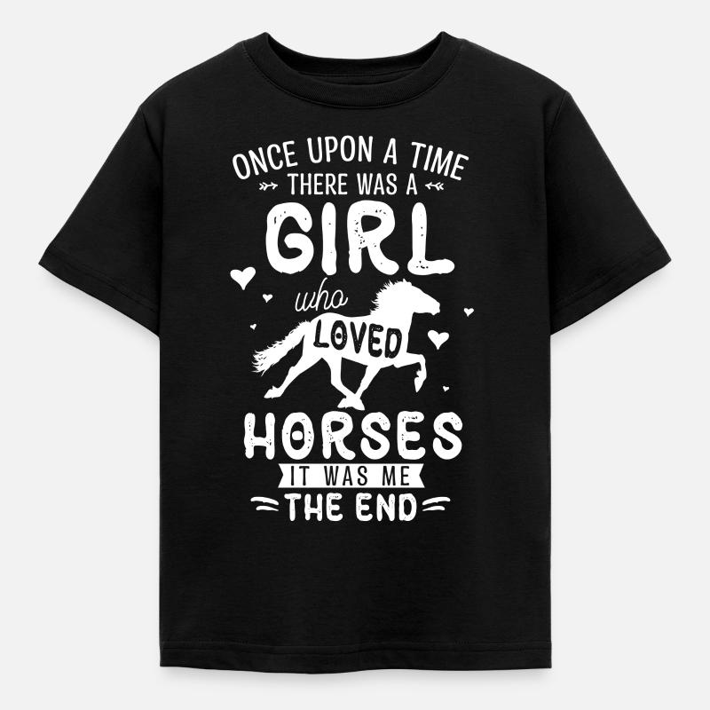Cavallo, cavalli, ragazze e cavalli - Maglietta per bambini - nero