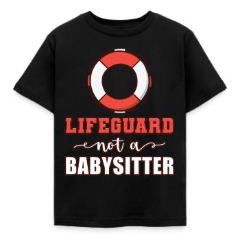 Lifeguard No Babysitter Sea Coast Mari - Kids' T-Shirt - black - Front - AI Model Kid Female (0cm)