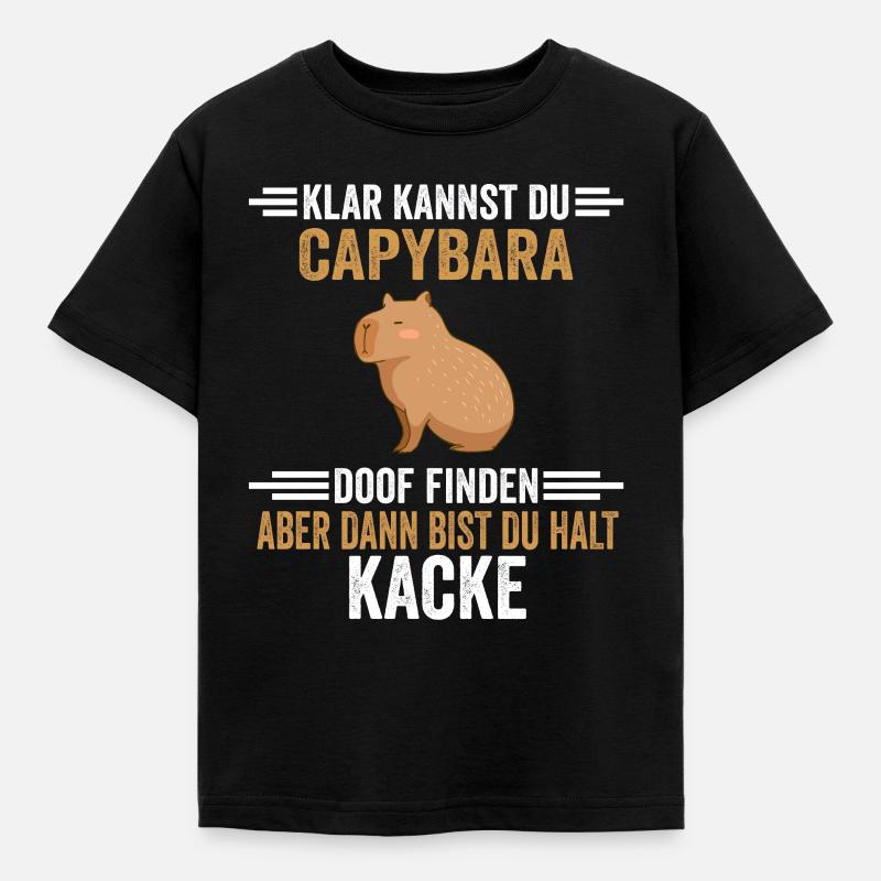 Capybara Zootier - Kinder T-Shirt - Schwarz
