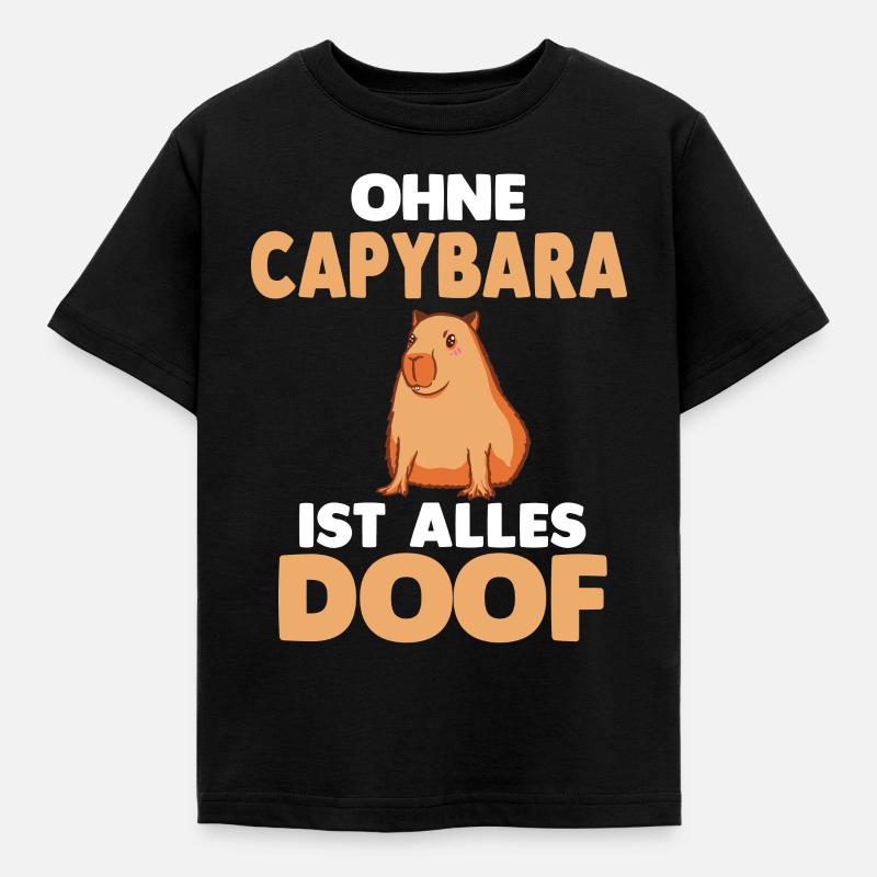 Capybara - Kinder T-Shirt - Schwarz